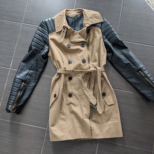 Walter Baker Trench with Leather Sleeves